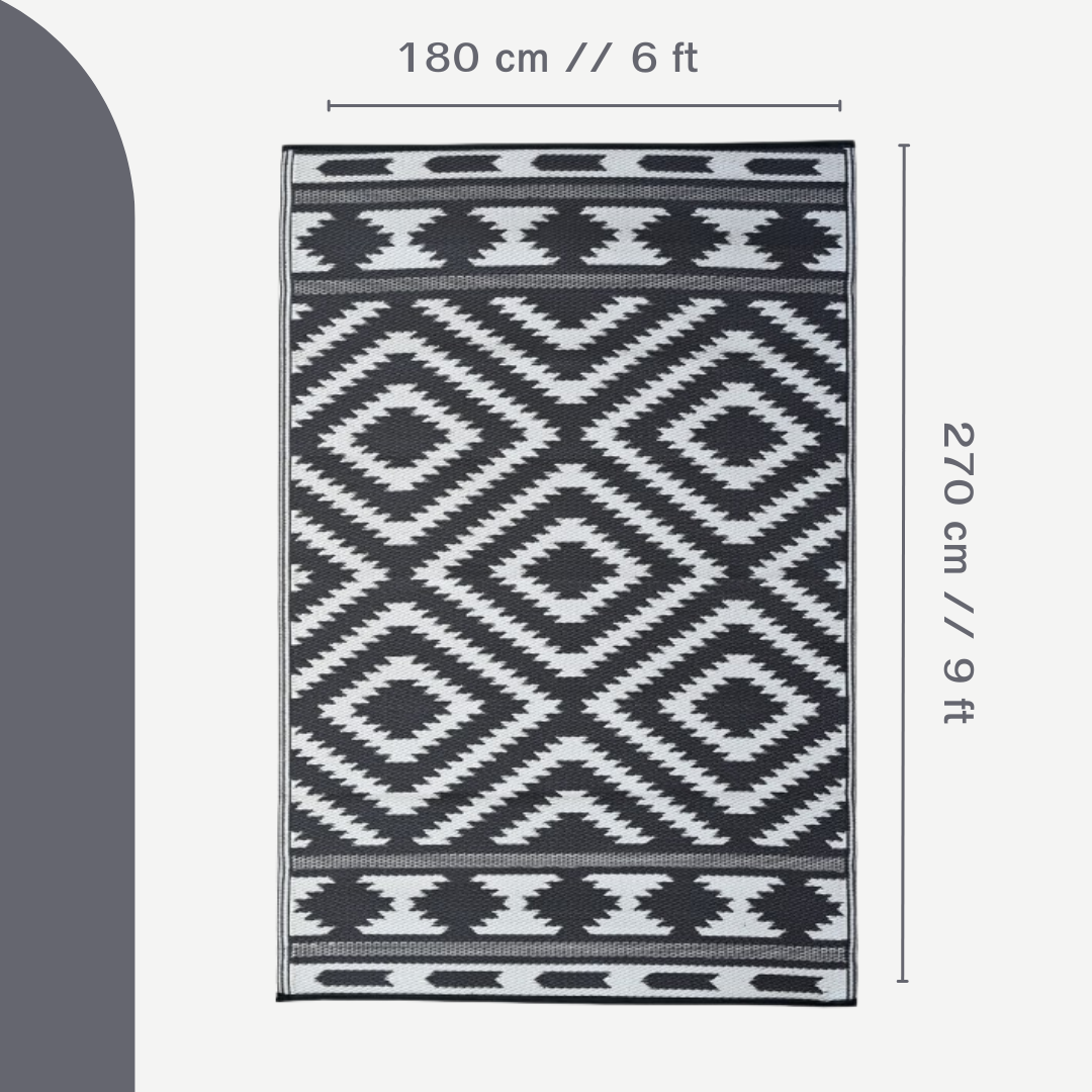 Tribal Indoor/Outdoor Patio Rug For Patio, Deck, Office, Living Room