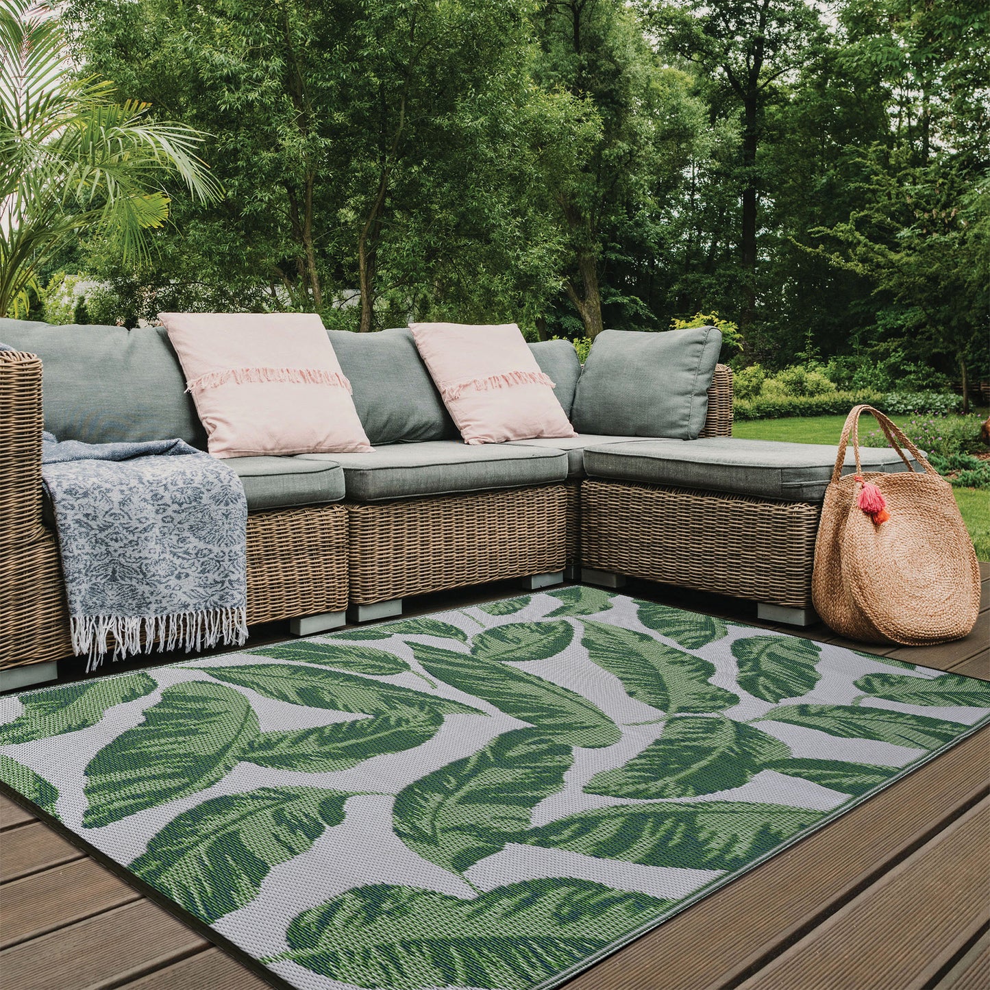 The Green Life Indoor/Outdoor Patio Rug For Patio, Deck, Office, Living Room