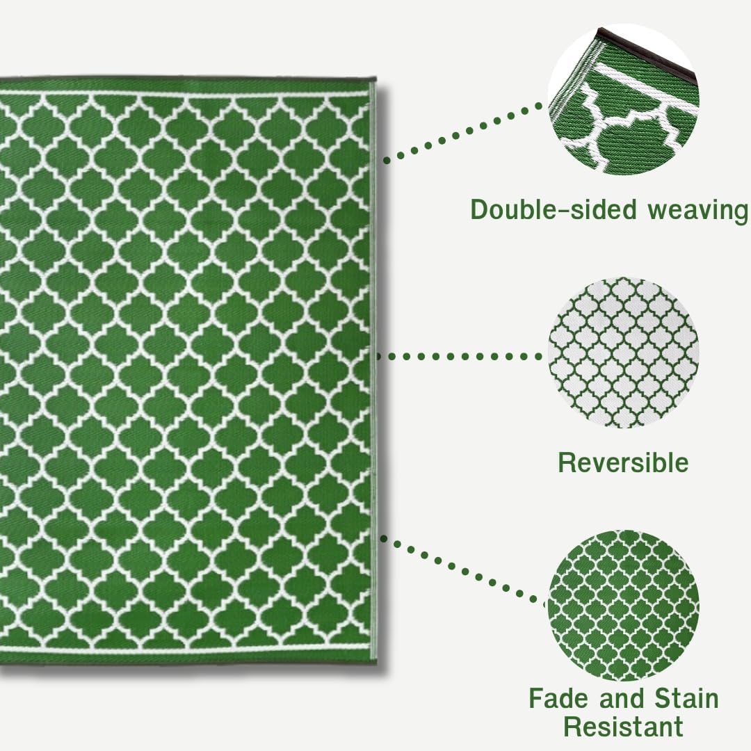 Green Delight  Indoor/Outdoor Patio Rug For Patio, Deck, Office, Living Room