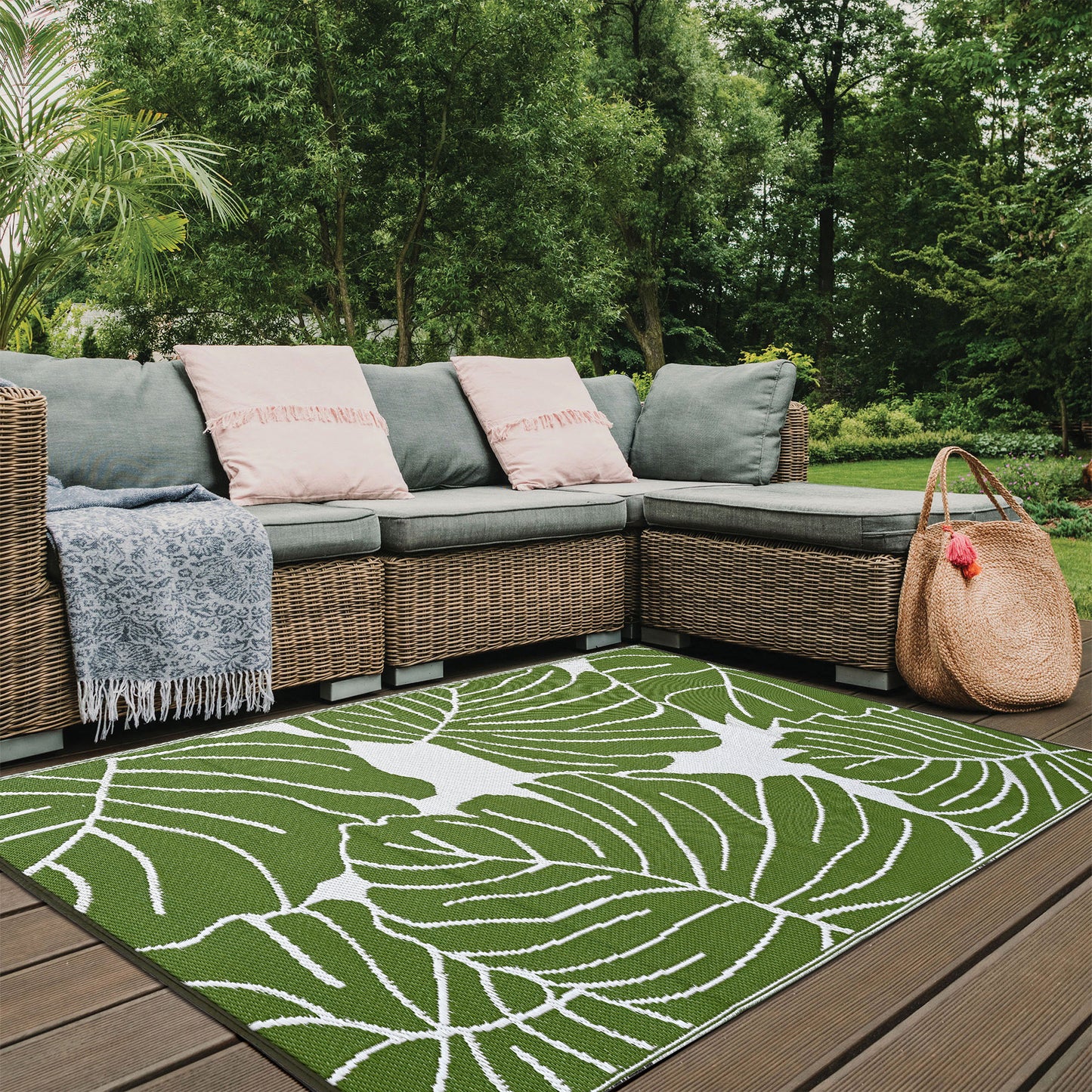 The Green Life  Indoor/Outdoor Patio Rug For Patio, Deck, Office, Living Room