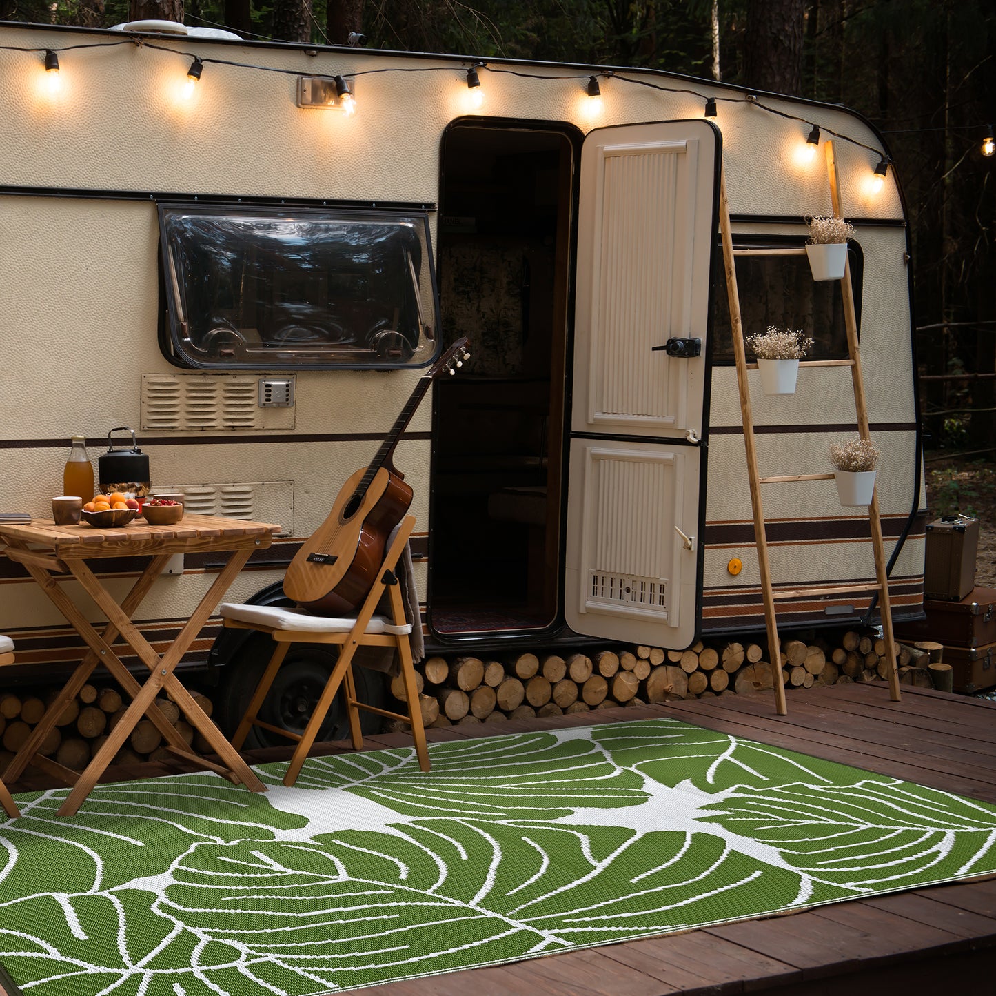 The Green Life  Indoor/Outdoor Patio Rug For Patio, Deck, Office, Living Room