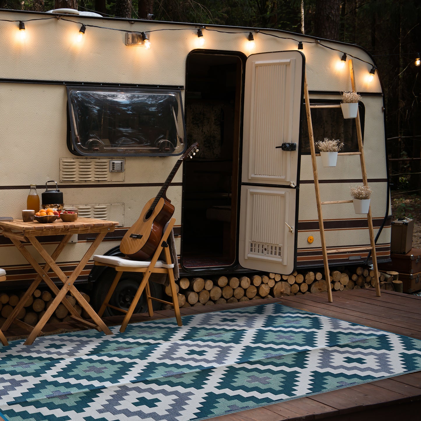 Kilim Indoor/Outdoor Patio Rug For Patio, Deck, Office, Living Rooms
