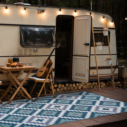 Kilim Indoor/Outdoor Patio Rug For Patio, Deck, Office, Living Rooms